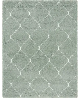 Bayshore Home Fazil Shag Faz5 Light Green 8' x 10' Area Rug