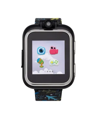PlayZoom Kids Smartwatch with Black Planes Printed Strap