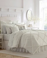 Laura Ashley Adelina Ruffle Cotton 3 Piece Comforter Set, Full/Queen