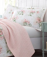Laura Ashley Honeysuckle Cotton Reversible -Pc. Quilt Set