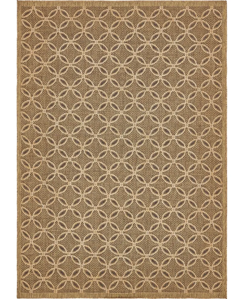 Bayshore Home Outdoor Pashio Pas6 Light Brown 8' x 11' 4" Area Rug