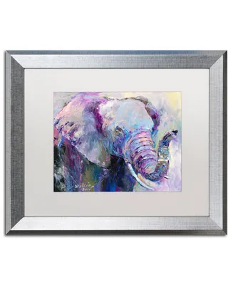 Richard Wallich 'Blue Elephant' Matted Framed Art - 16" x 20"