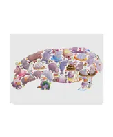 Louise Tate 'Hippo Collage' Canvas Art - 24" x 18"