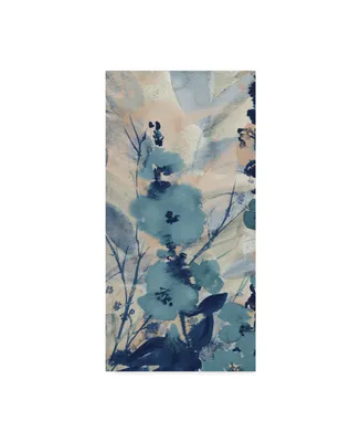 Marietta Cohen Art And Design 'Blue Floral Textile 2' Canvas Art - 10" x 19"
