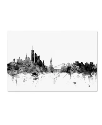 Michael Tompsett 'New York Skyline B&W' Canvas Art - 22" x 32"