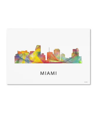 Marlene Watson 'Miami Florida Skyline Wb-1' Canvas Art - 22" x 32"