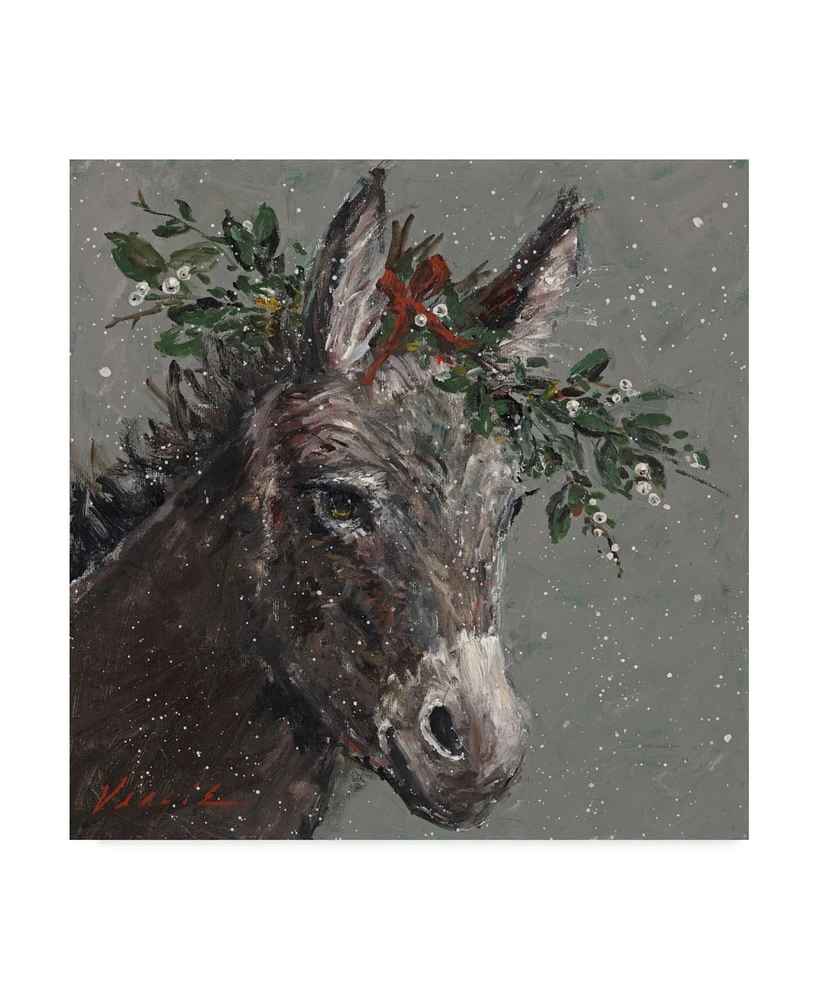 Mary Miller Veazie 'Mary Beth The Christmas Donkey' Canvas Art - 35" x 35"