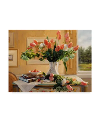 Robin Anderson 'French Tulips And Crab Apples' Canvas Art - 24" x 32"