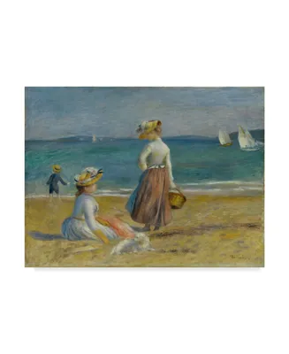 Pierre Auguste Renoir 'Figures On The Beach' Canvas Art - 47" x 35"