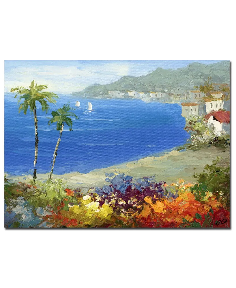 Rio 'Mediterranean Beach' Canvas Art - 47" x 35"