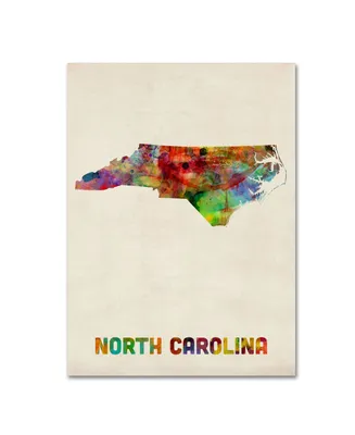 Michael Tompsett 'North Carolina Map' Canvas Art - 32" x 24"