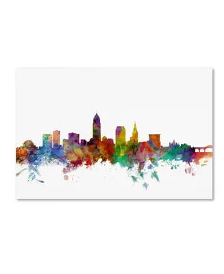 Michael Tompsett 'Cleveland Ohio Skyline' Canvas Art - 30" x 47"