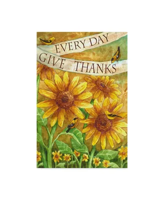 Melinda Hipsher 'Sunflower Give Thanks Everyday' Canvas Art - 12" x 19"