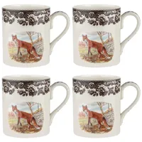 Spode Woodland Red Fox Mugs, Set of 4