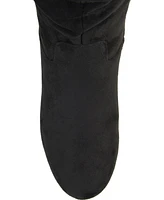 Journee Collection Women's Haze Wide Calf Rouched Knee High Wedge Boots