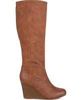 Journee Collection Women's Langly Knee High Wedge Boots