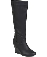 Journee Collection Women's Langly Knee High Wedge Boots