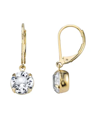 2028 14K Gold-Dipped Genuine Crystal Drop Earrings