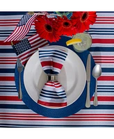 Patriotic Stripe Outdoor Tablecloth with Zipper 60" x 84"