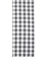 Heavyweight Check Fringed Table Runner 14" x 72"