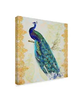 Jean Plout 'Beautiful Peacock' Canvas Art - 14" x 14"