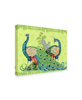 Jean Plout 'Peacock Parade Green' Canvas Art - 24" x 32"