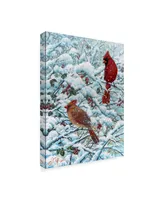 Jeff Tift 'Winter Cardinal Painting' Canvas Art - 24" x 32"