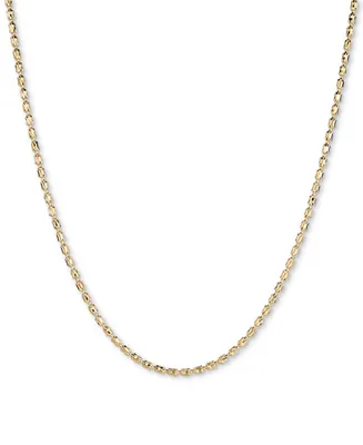 Italian Gold Textured Barrel Link 18" Chain Necklace in 14k Gold
