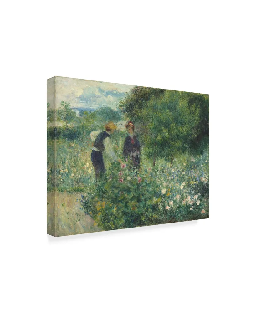 Pierre Auguste Renoir 'Picking Flowers' Canvas Art - 24" x 18"