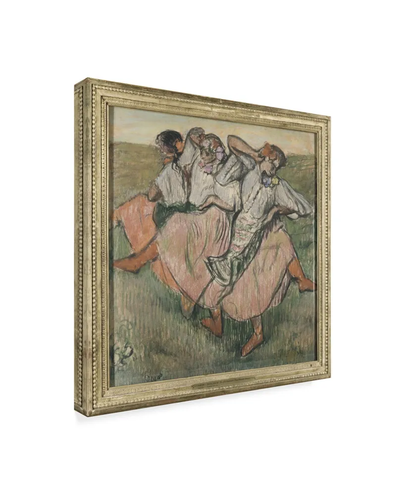 Edgar Degas 'Three Russian Dancers' Canvas Art - 14" x 14"