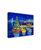 Geraldine Aikman 'Christmas Dock' Canvas Art - 32" x 24"