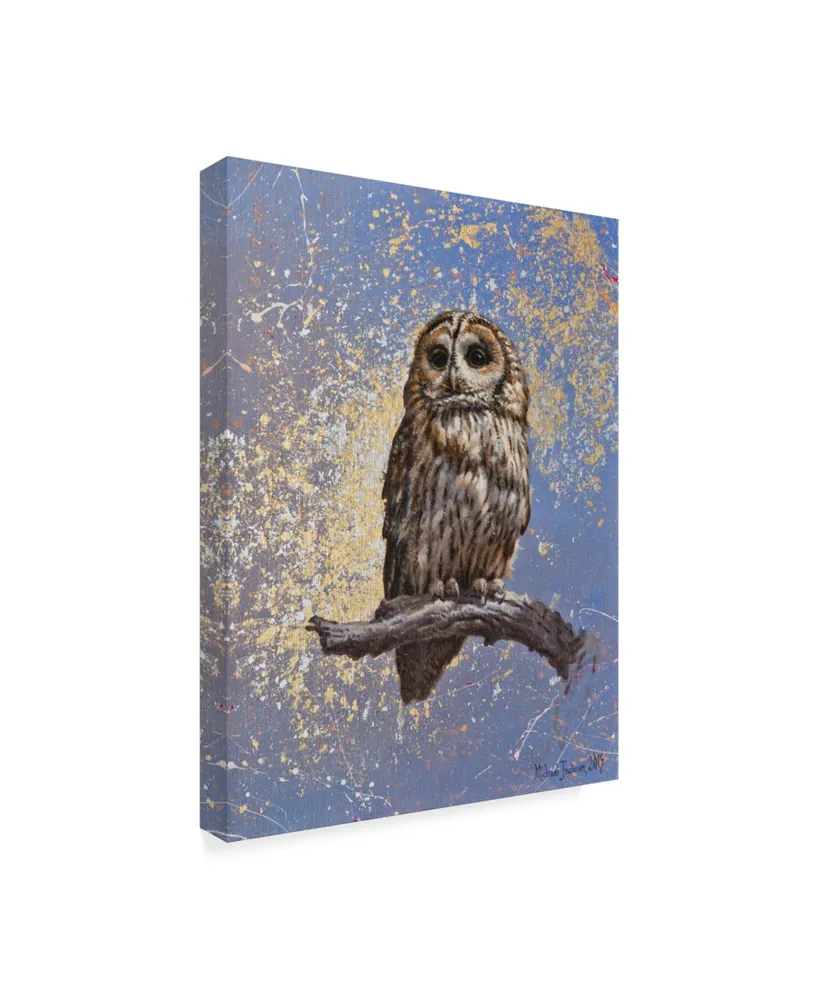 Michael Jackson 'Owl Over Background' Canvas Art - 14" x 19"