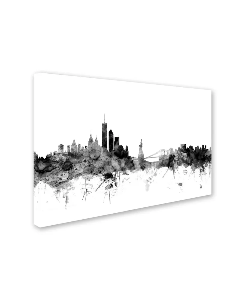 Michael Tompsett 'New York Skyline B&W' Canvas Art - 22" x 32"