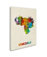 Michael Tompsett 'Venezuela Watercolor Map' Canvas Art - 24" x 32"