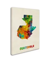 Michael Tompsett 'Guatemala Watercolor Map' Canvas Art - 14" x 19"