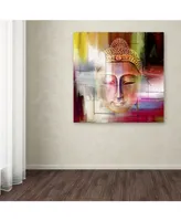 Mark Ashkenazi 'Buddha Face 4' Canvas Art - 35" x 35"