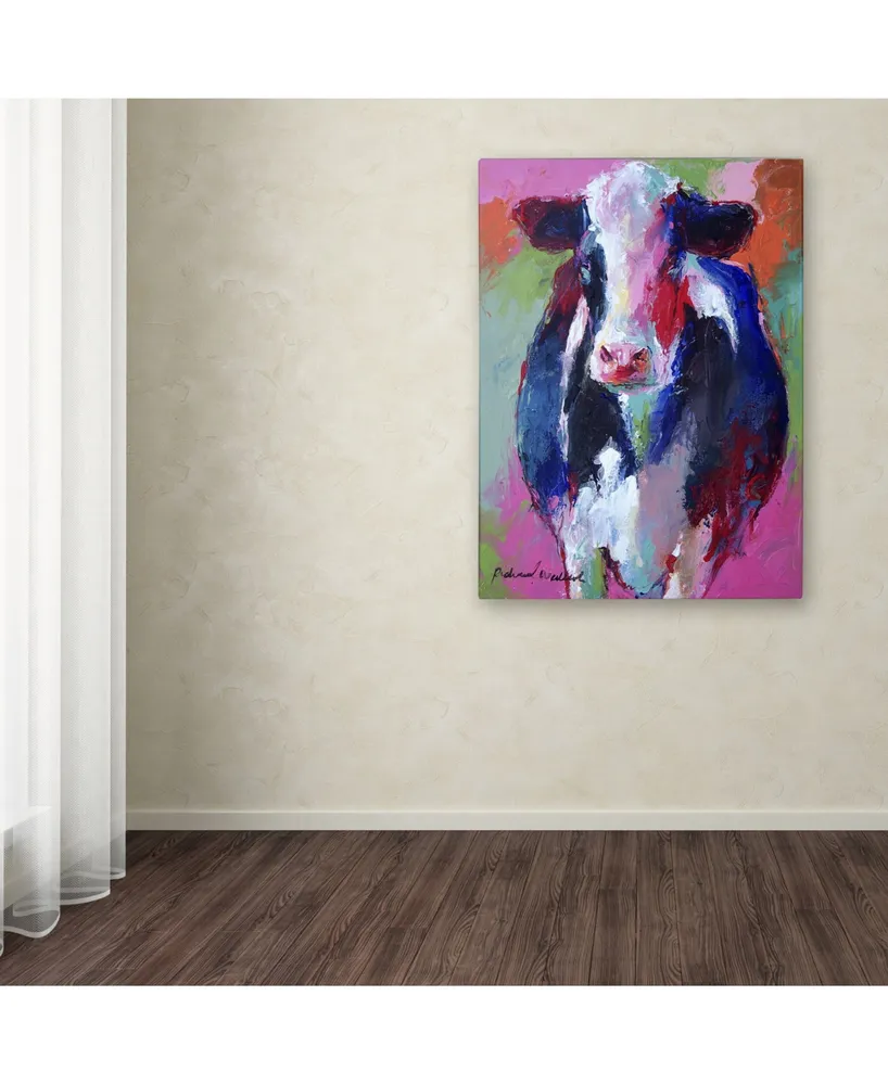 Richard Wallich 'Art Pink Cow' Canvas Art - 14" x 19"