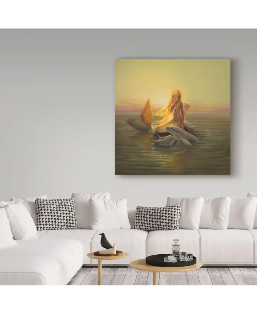 Kirk Reinert 'One Love Mermaid' Canvas Art - 14" x 14"