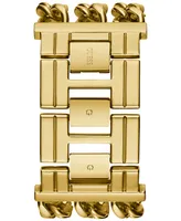 Guess Gold-Tone Stainless Steel Chain Bracelet Watch 39x47mm