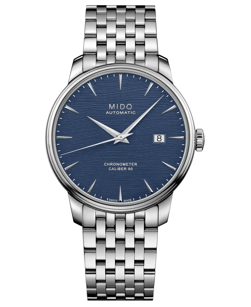 Mido Men's Swiss Automatic Baroncelli Stainless Steel Bracelet Watch 40mm