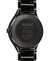 Rado Unisex Swiss Automatic True Black Diamond Accent Ceramic Bracelet Watch 40mm R27056712