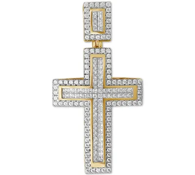 Men's Diamond Cross Pendant (3 ct t.w.) in 10k Gold