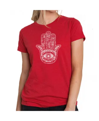 Women's Premium Word Art T-Shirt - Hamsa