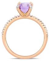 Pink Amethyst (1-5/8 ct.t.w.) and Diamond (1/10 Ring 10k Rose Gold