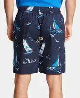 Nautica Men's Cotton Sailboat-Print Pajama Shorts