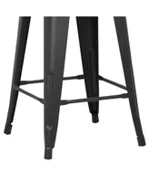 Ac Pacific Industrial Metal Barstools with Bucket Back and 4 Legs