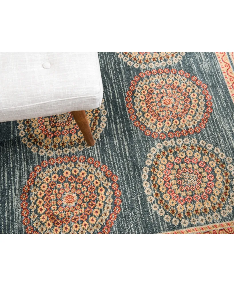 Bayshore Home Ojas Oja2 Navy Blue 7' x 10' Area Rug