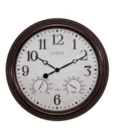 La Crosse Clock 15" Indoor/Outdoor Wall Clock with Temperature and Humidity