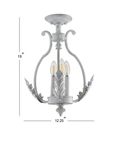 Jonathan Y Austen 12.2" Metal Led Semi-Flush Mount