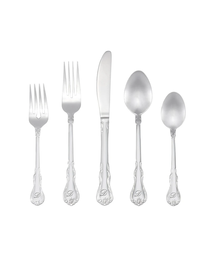 Riverridge Bouquet 46 Piece Monogrammed Flatware Set - D, Service for 8